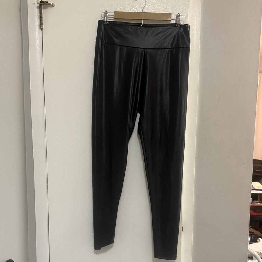 Streetwear Society Black Faux Leather Pants